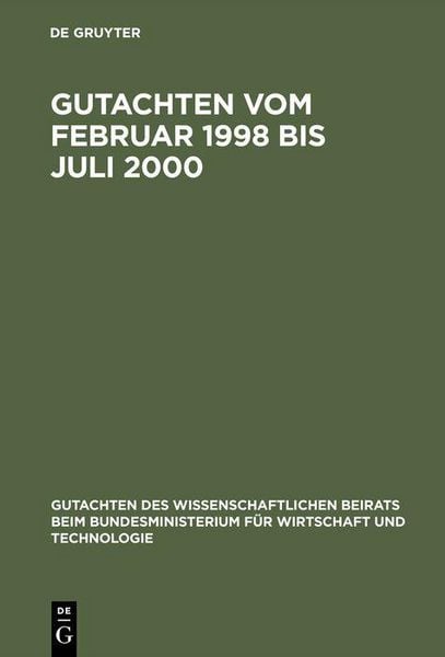 Produktbild: Gutachten vom Februar 1998 bis Juli 2000