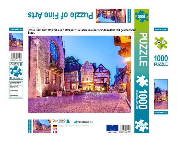 CALVENDO Puzzle Restaurant zum Roland, ein Kaffee in 7 Häusern, in einer seit dem Jahr 994 gewachsene Stadt. | 1000 Teile Lege-Größe 64x48cm Foto-Puzzle für glückliche Stunden