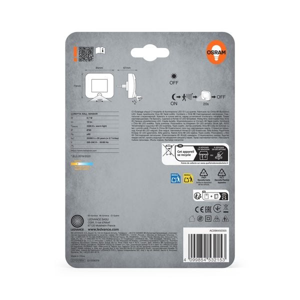 Produktbild: OSRAM HOMELIGHTING Lunetta Hall Sensor White 4099854532153 LED-Nachtlicht