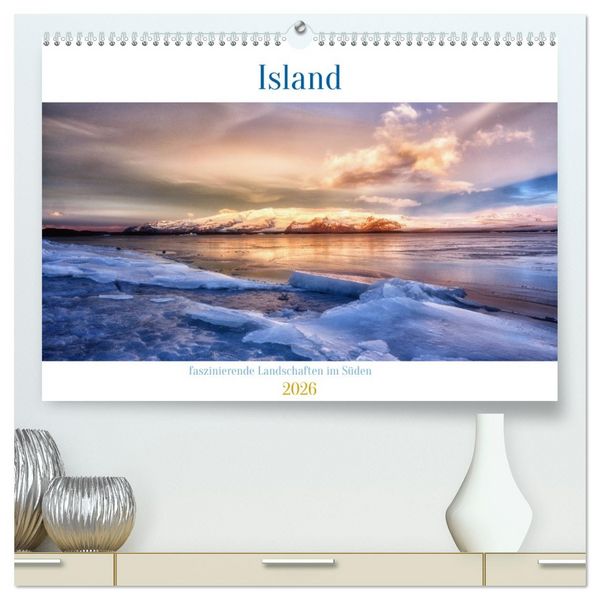 Produktbild: Island - faszinierende Landschaften im S&uuml;den (hochwertiger Premium Wandkalender 2026 DIN A2 quer), Kunstdruck in Hochglanz