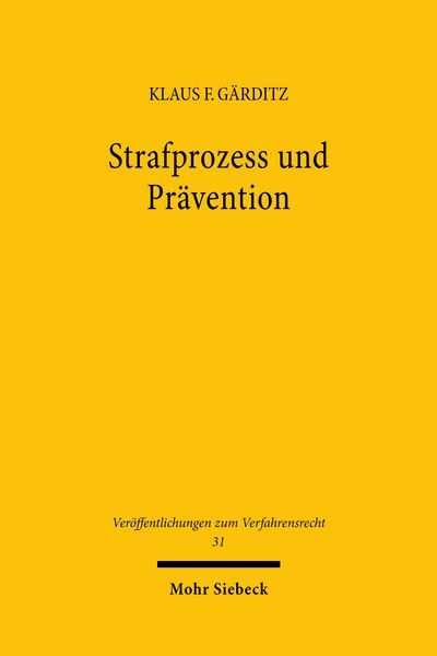 Produktbild: Strafprozess und Pr&auml;vention