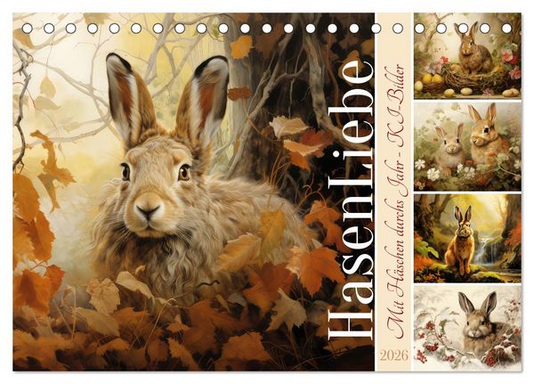 Produktbild: Hasenliebe (Tischkalender 2026 DIN A5 quer), CALVENDO Monatskalender