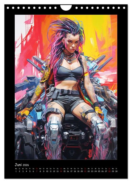 Produktbild: Cyberpunk. Futuristische Heldinnen (Wandkalender 2026 DIN A4 hoch), CALVENDO Monatskalender
