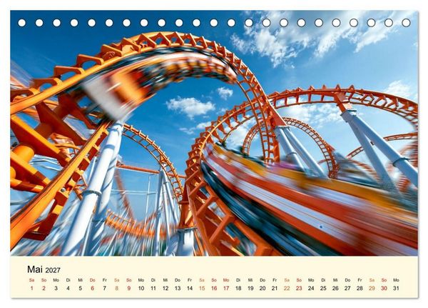 Produktbild: Achterbahn - High Tech, High Speed, High Thrill (Tischkalender 2027 DIN A5 quer), CALVENDO Monatskalender