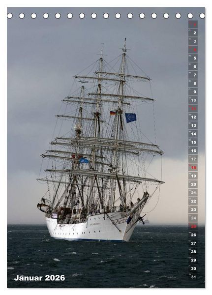 Produktbild: Segelromantik - Gro&szlig;segler auf der Ostsee (Tischkalender 2026 DIN A5 hoch), CALVENDO Monatskalender