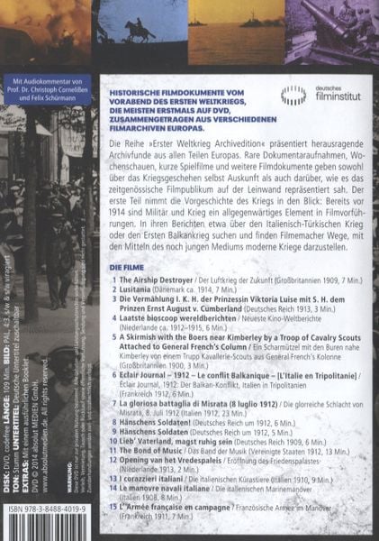 Produktbild: Erster Weltkrieg Archiv Edition DVD 1: Das alte Europa am Vorabend seines Untergangs