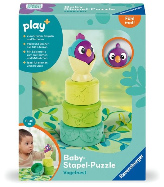 Ravensburger 4857 - play+ Baby-Stapel-Puzzle: Vogelnest