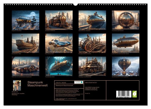 Produktbild: Steampunk Maschinenwelt (hochwertiger Premium Wandkalender 2026 DIN A2 quer), Kunstdruck in Hochglanz