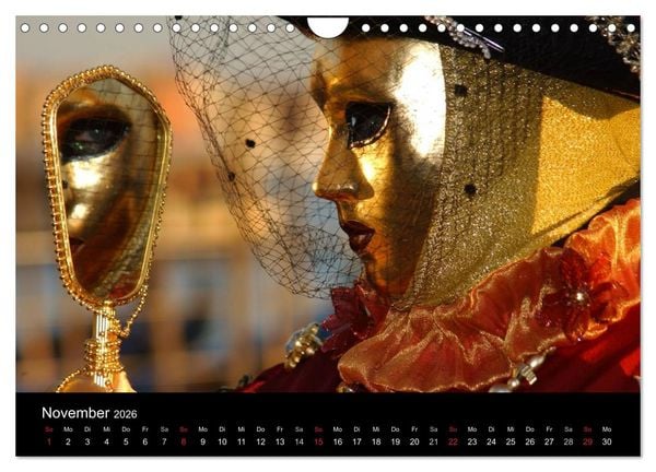 Produktbild: Maskenzauber in Venedig 2026 (Wandkalender 2026 DIN A4 quer), CALVENDO Monatskalender