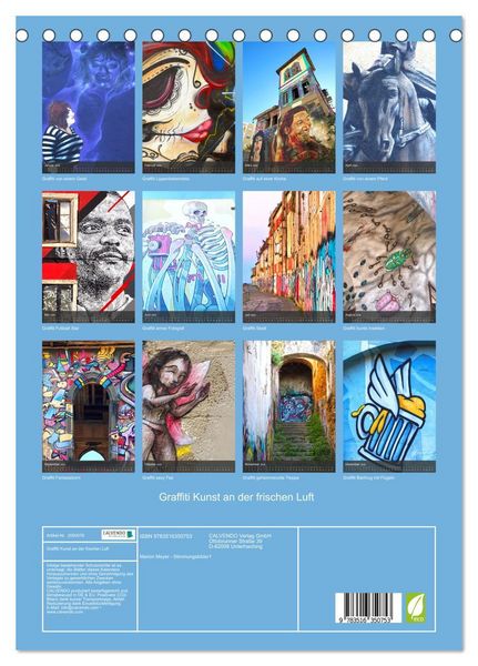 Produktbild: Graffiti Kunst an der frischen Luft (Tischkalender 2026 DIN A5 hoch), CALVENDO Monatskalender