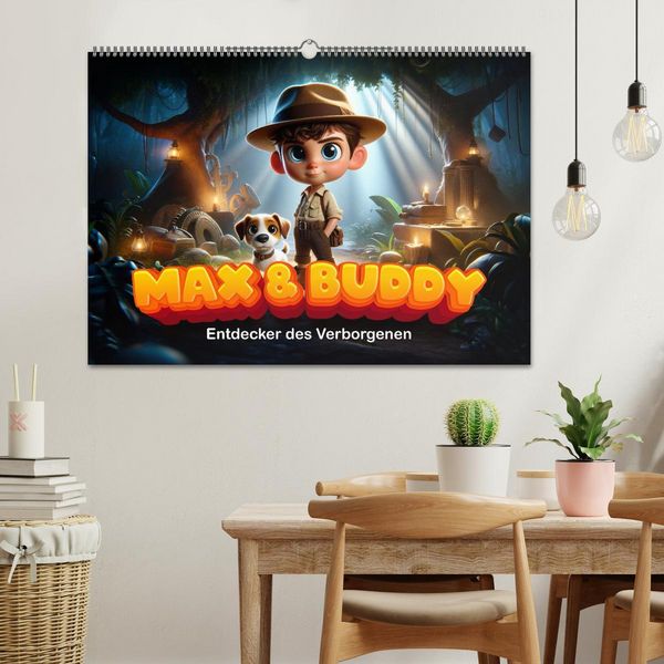 Produktbild: Max und Buddy: Entdecker des Verborgenen (Wandkalender 2026 DIN A2 quer), CALVENDO Monatskalender