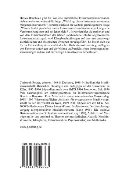 Produktbild: Klangfarbe und Instrumentation