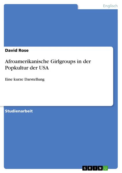 Produktbild: Afroamerikanische Girlgroups in der Popkultur der USA