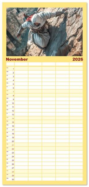 Produktbild: Familienplaner 2026 - Tempelritter - Ein m&auml;chtiger Ritterorden mit 5 Spalten (Wandkalender, 21 x 45 cm) CALVENDO