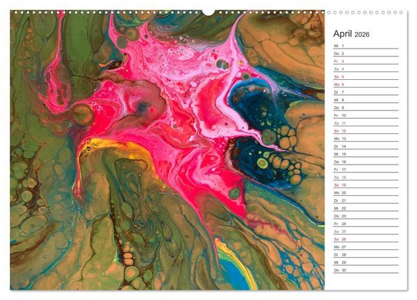 Produktbild: Abstract World - abstrakte Kunst in Acrylflie&szlig;technik (Wandkalender 2026 DIN A2 quer), CALVENDO Monatskalender
