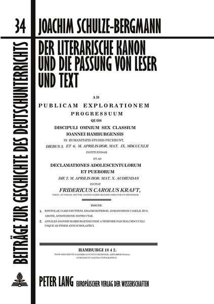 Der literarische Kanon und die Passung von Leser und Text, Taschenbuch von Joachim Schulze-Bergmann, Peter Lang GmbH, Internationaler Verlag der