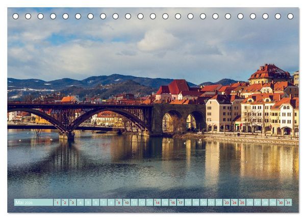 Produktbild: Maribor - Entspannde Stadt am Ufer der Drau (Tischkalender 2026 DIN A5 quer), CALVENDO Monatskalender