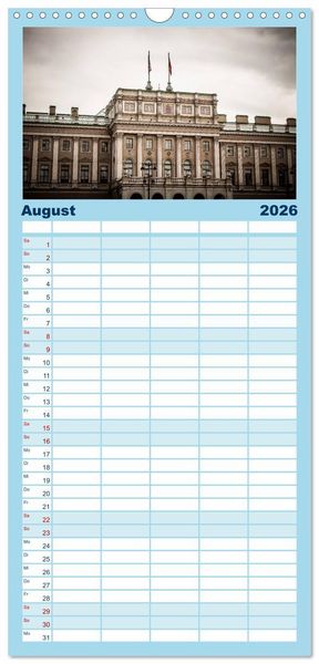 Produktbild: Familienplaner 2026 - Sankt Petersburg - "Venedig des Nordens" mit 5 Spalten (Wandkalender, 21 x 45 cm) CALVENDO