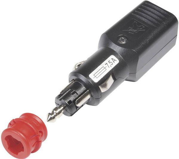 Produktbild: ProCar Universalstecker NG 7,5A mit zwangsgef&uuml;hrter Zugentlastung, mit Sicherung Belastbarkeit Strom max.=7.5 A 12 V, 24 V
