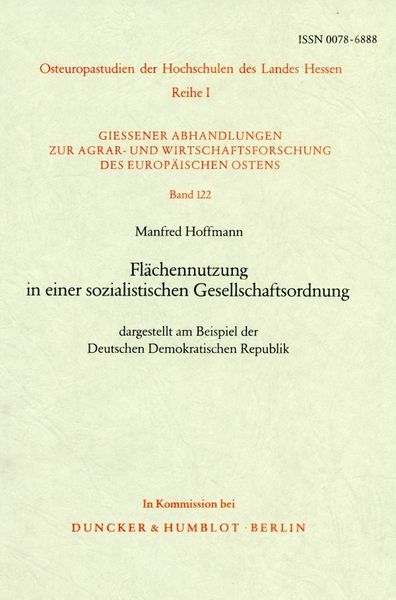 Produktbild: Fl&auml;chennutzung in einer sozialistischen Gesellschaftsordnung,