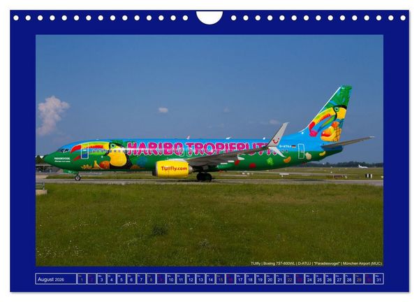 Produktbild: Bunte Airliner (Wandkalender 2026 DIN A4 quer), CALVENDO Monatskalender