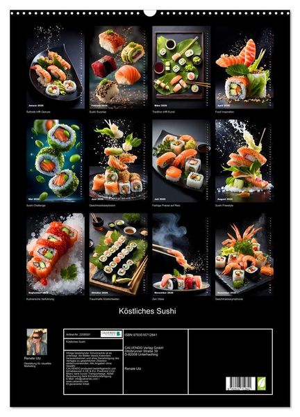 Produktbild: K&ouml;stliches Sushi (Wandkalender 2026 DIN A2 hoch), CALVENDO Monatskalender