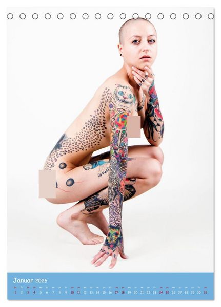 Produktbild: Nude Tattoo (Tischkalender 2026 DIN A5 hoch), CALVENDO Monatskalender