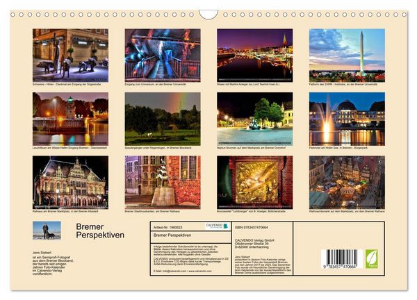 Produktbild: Bremer Perspektiven (Wandkalender 2026 DIN A3 quer), CALVENDO Monatskalender