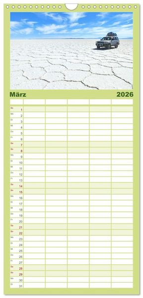 Produktbild: Familienplaner 2026 - S&uuml;damerika - Vom Reich der Inka bis nach Patagonien mit 5 Spalten (Wandkalender, 21 x 45 cm) CALVENDO