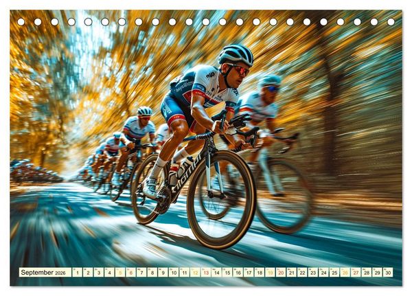 Produktbild: Radrennen - tolle Momente (Tischkalender 2026 DIN A5 quer), CALVENDO Monatskalender