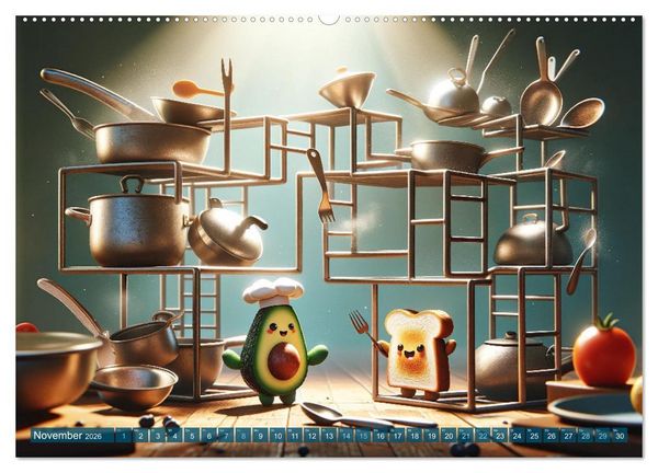 Produktbild: Avocado & Toast - K&uuml;chensp&auml;&szlig;e das ganze Jahr (hochwertiger Premium Wandkalender 2026 DIN A2 quer), Kunstdruck in Hochglanz