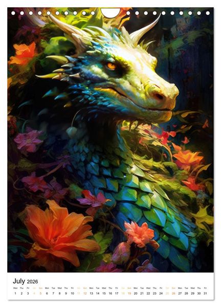 Produktbild: Mystical Drakes (Wall Calendar 2026 DIN A4 portrait), CALVENDO 12 Month Wall Calendar