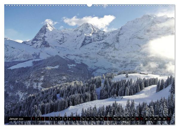 Produktbild: Eiger, M&ouml;nch und Jungfrau 2026 (hochwertiger Premium Wandkalender 2026 DIN A2 quer), Kunstdruck in Hochglanz