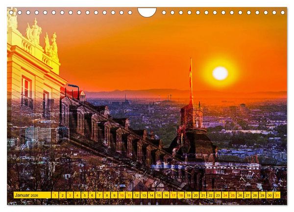 Produktbild: Karlsruhe mal 2 (Wandkalender 2026 DIN A4 quer), CALVENDO Monatskalender