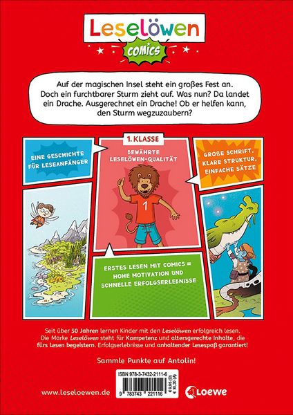 Produktbild: Lesel&ouml;wen Comics 1. Klasse - Drachen-Alarm auf der magischen Insel