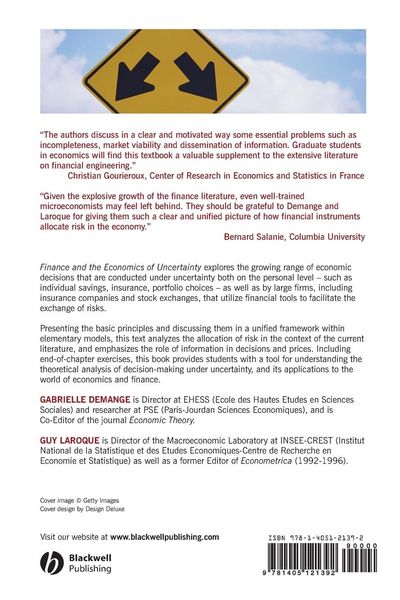 Produktbild: Demange, G: Finance and the Economics of Uncertainty