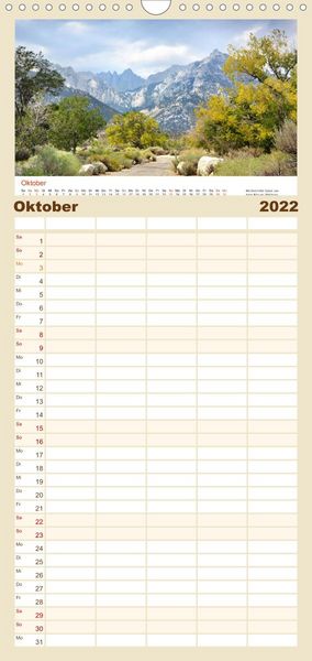 Produktbild: S&uuml;dwesten der USA - Klassiker und Geheimnisse - Familienplaner hoch (Wandkalender 2022 , 21 cm x 45 cm, hoch)
