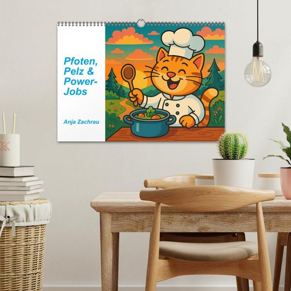 Produktbild: Pfoten, Pelz & Power-Jobs (Wandkalender 2026 DIN A3 quer), CALVENDO Monatskalender