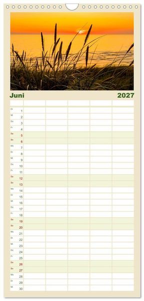 Produktbild: Familienplaner 2027 - Inselliebe Langeoog mit 5 Spalten (Wandkalender, 21 x 45 cm) CALVENDO