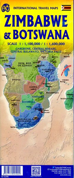 Produktbild: Botswana / Zimbabwe Travel Map 1:1500000