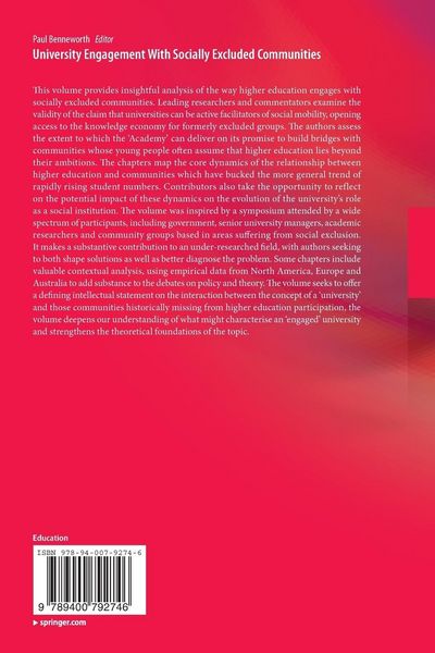 Produktbild: University Engagement With Socially Excluded Communities