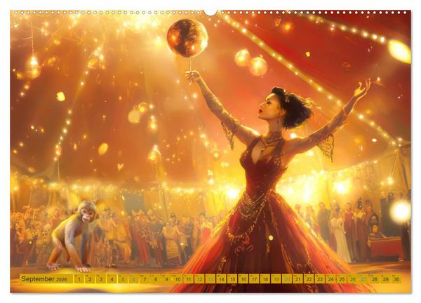 Produktbild: Mittelalterliche Zirkusmagie - Illustrationen (Wandkalender 2026 DIN A2 quer), CALVENDO Monatskalender