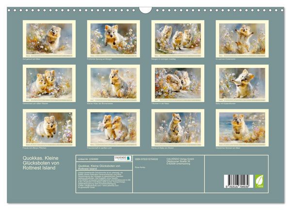 Produktbild: Quokkas. Kleine Gl&uuml;cksboten von Rottnest Island (Wandkalender 2027 DIN A3 quer), CALVENDO Monatskalender