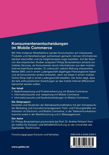 Produktbild: Konsumentenentscheidungen im Mobile Commerce