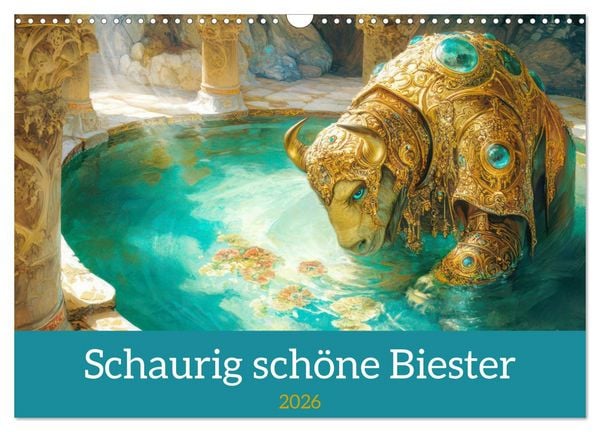Schaurig schöne Biester (Wandkalender 2026 DIN A3 quer), CALVENDO Monatskalender