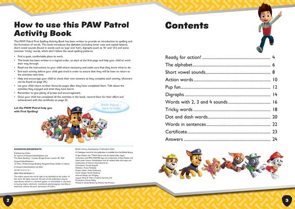 Produktbild: PAW Patrol First Spelling Activity Book