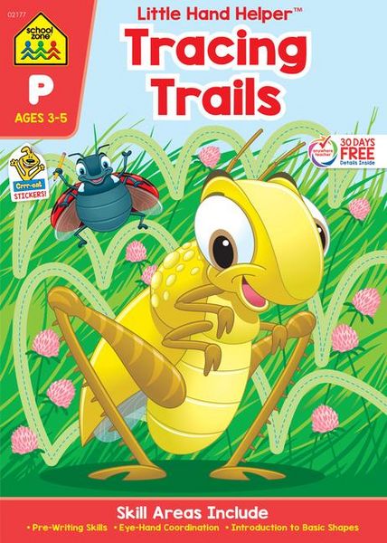 Produktbild: School Zone Tracing Trails Workbook with Stickers