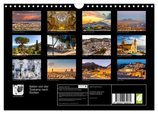Produktbild: Italien von der Toskana nach Sizilien (Wandkalender 2026 DIN A4 quer), CALVENDO Monatskalender