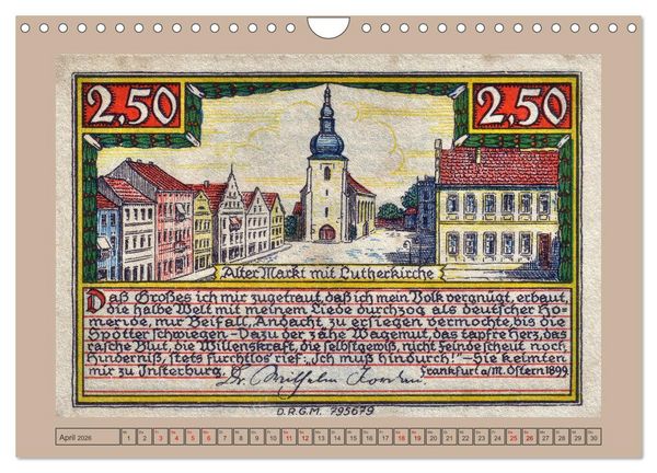 Produktbild: Gruss aus Insterburg - Historische Stadtansichten (Wandkalender 2026 DIN A4 quer), CALVENDO Monatskalender