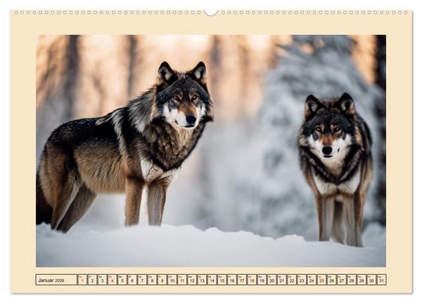 Produktbild: Ein Jahr unter W&ouml;lfen (Wandkalender 2026 DIN A2 quer), CALVENDO Monatskalender